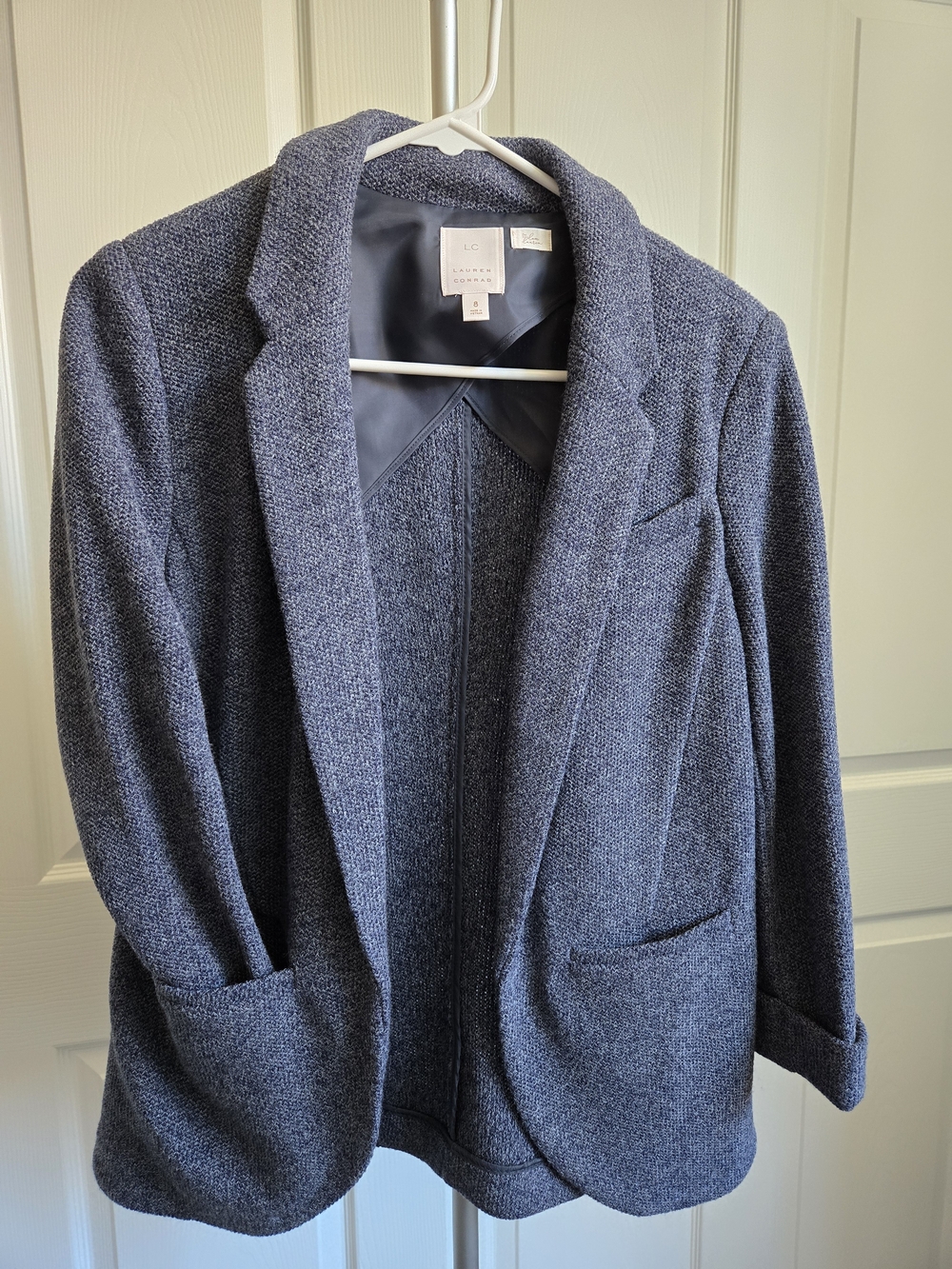 LC Lauren Conrad Blue-Gray Knit Blazer